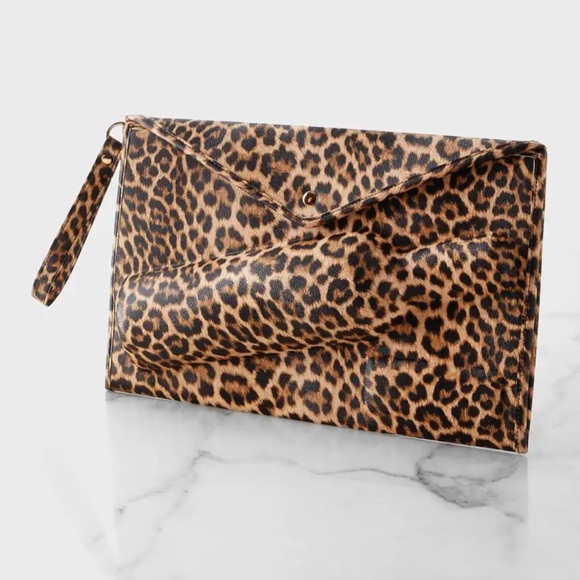 8 Oak Lane Handbags - Oak Lane Leopard-Print Wine Clutch